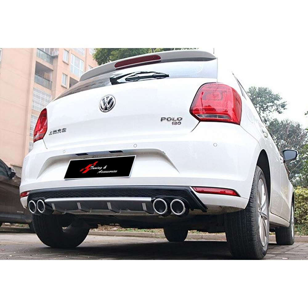 Polo Mk5 RC A1 Diffuser Gray+Matt Black ABS / 2009-2017 (Chrome Exhaust Look)