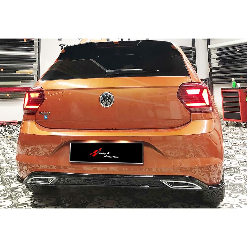 Polo Mk6 Sport Diffuser + Chromee Exhaust Tips Piano Black Vacuum Plastic / 2018 - 2021