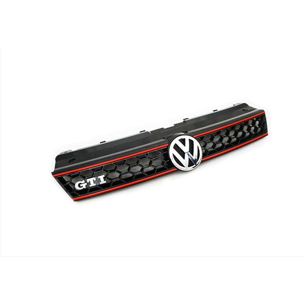 Polo Mk5 GTI Front Grille ABS / 2009-2013 (Red Line + Matte Black)
