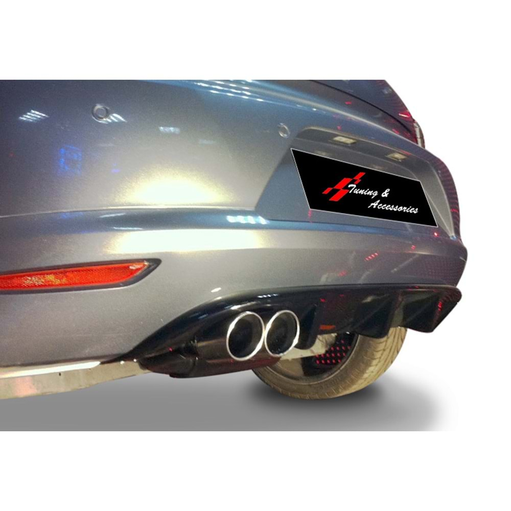 Scirocco Mk3 Sport Diffuser Left Dual Output Piano Black Vacuum Plastic / 2008-2013