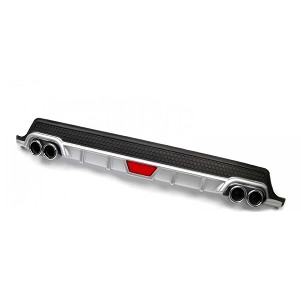 Universal Race B1 Style Rear Diffuser ABS / (Grey + Matte Black - Circle Exhaust Tips)