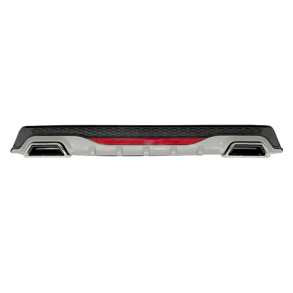 Universal AMG Plus G Style Rear Diffuser ABS / (Grey + Matte Black - Square Exhaust Tips)
