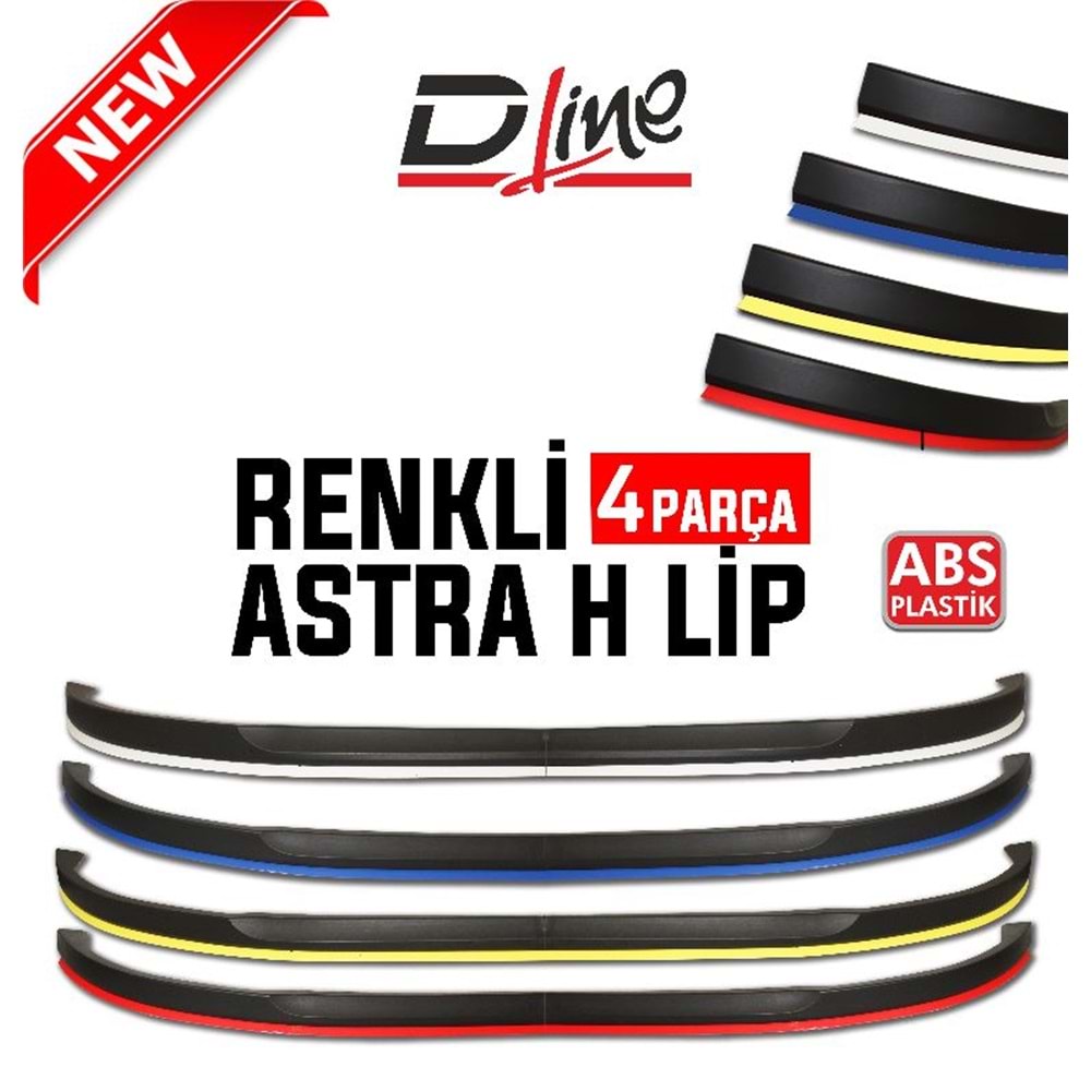 Universal Astra H Style Front Lip White ABS / 4 Pieces