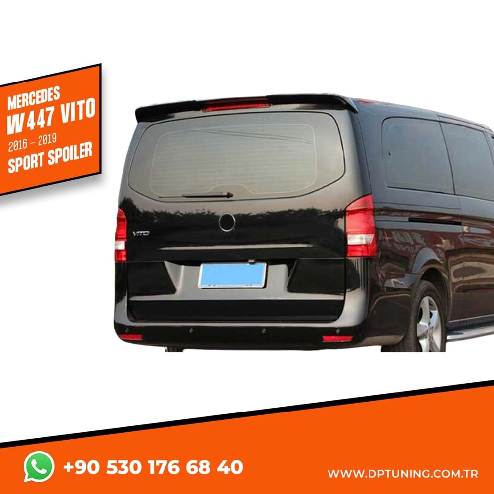 W447 Vito Sport Stry Rear Roof Spoiler Piano Black ABS / 2016-2019