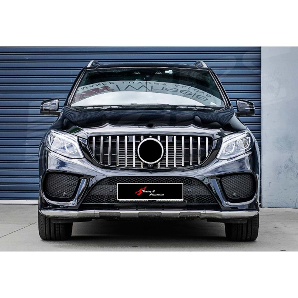 W166 FL GLE GTR Front Grille ABS / 2015-2019 (Chrome Line + Piano Black)