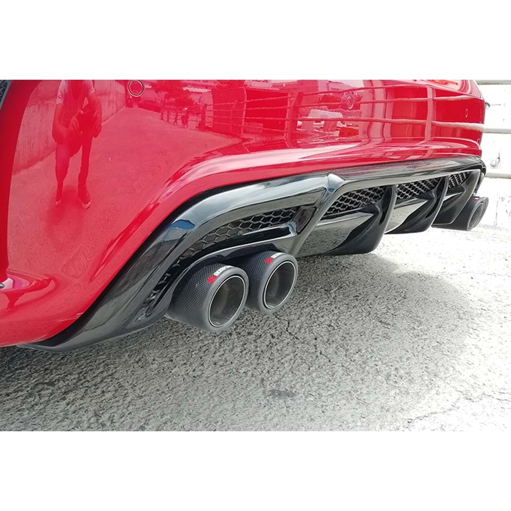 W176 A45 Brabus Rear Diffuser Matte Black Left + Right Dual Outputs Vacuum Plastic / 2012-2015