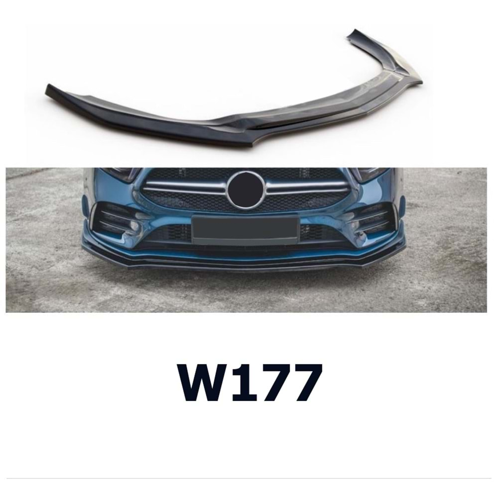 W177 Max V2 Front Lip Piano Black Vacuum Plastic / 2018 - up