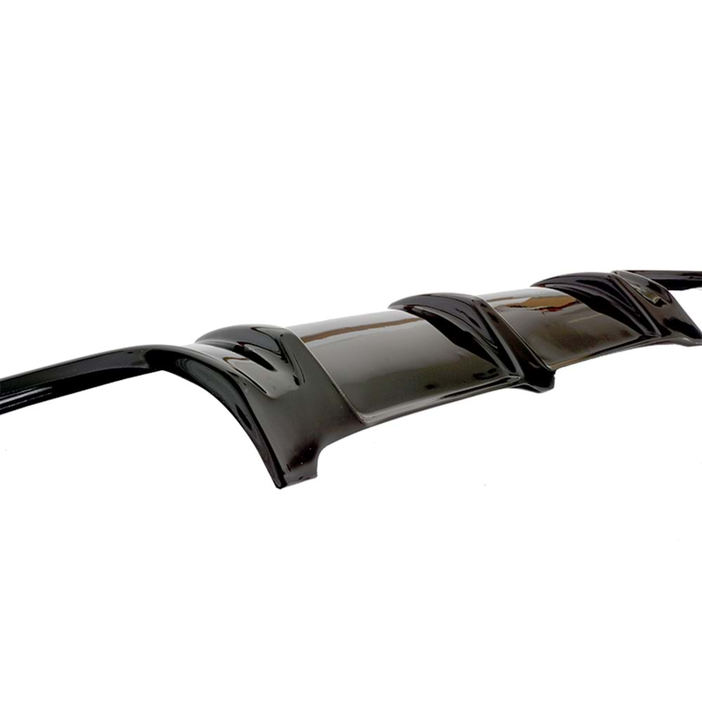 W204 AMG Rear Diffuser Piano Black Left + Right Outputs Vacuum Plastic / 2007-2011