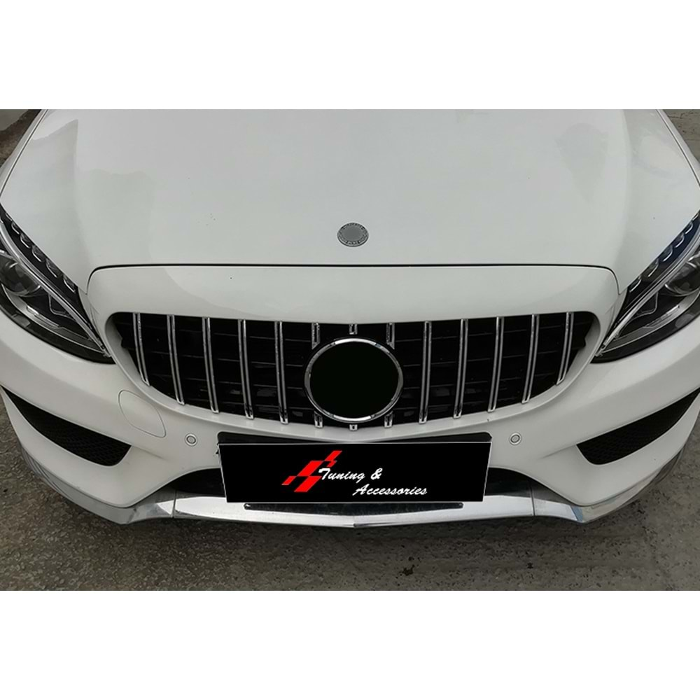 W205 GTR Front Grille ABS / 2015-2018 (Chrome Line + Piano Black)