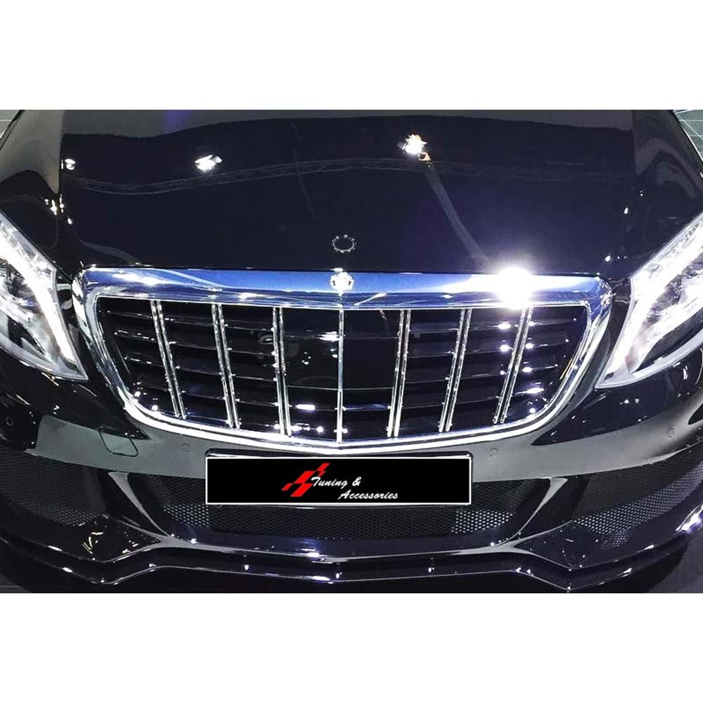 W222 Maybach GTR Front Grille ABS / 2013-up (Chrome Line + Piano Black)