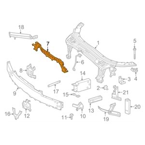 Radiator Support Panel Reinforcement, Oem St., Primer/Matte Black, ABS,