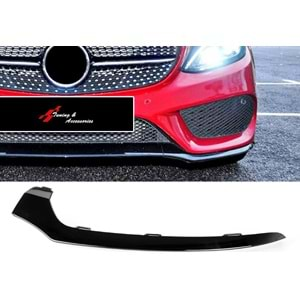 Bumper/AMG, Front Lower Trim/Left, Piano Black Surface, Oem St., ABS