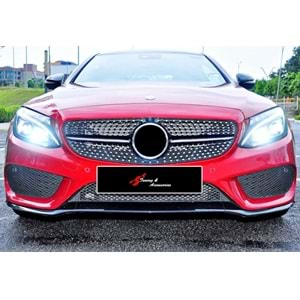 Bumper/AMG, Front Lower Trim/Centre, Piano Black Surface, Oem St., ABS