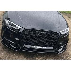 A3 8V FL RS3 Grille ABS / 2017-2019 (Piano Black With Quattro Badge)