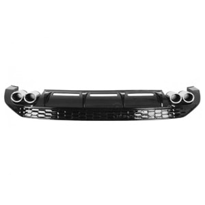 A3 8Y HB Rear Diffuser Left+Right Double Outputs Piano Black ABS / 2020-up
