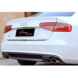 A4 B8 FL S Line Rear Diffuser Left+Right Double Outputs Matte Dark Grey ABS / 2012-2015 (Standart Bmp)