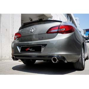 Astra J Sedan OPC Style Diffuser R+L Single Chromee Exhaust Tips Piano Black Vacuum Plastic / 2011-2020