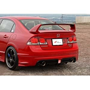 Civic FD6 Mugen RR Model Rear Bumper Lip Right+Left Single Output Raw Surface Vacuum Plastic / 2006-2011