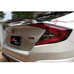 Civic FC5 Rear Trunk F Type Spoiler + Led Raw ABS / 2016-2021