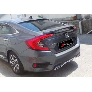 Civic FC5 OEM Rear Trunk Spoiler With LED Raw Surface ABS / 2016-2021