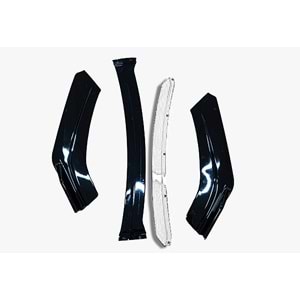 Universal 4 Piece Front Lip Piano Black ABS / White