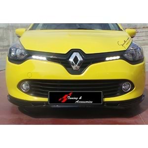 Clio 4 Front Lip Piano Black Vacuum Plastic / 2012-2019