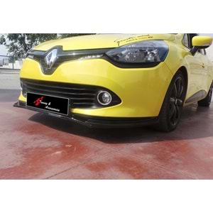 Clio 4 Front Lip Piano Black Vacuum Plastic / 2012-2019