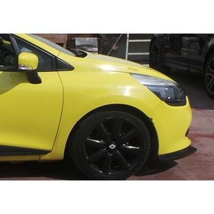 Clio 4 Front Lip Piano Black Vacuum Plastic / 2012-2019