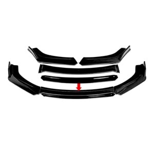 Universal 4 Piece Front Lip Piano Black ABS / Piano Black