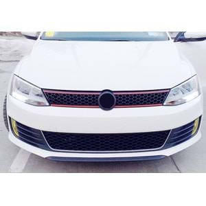 Jetta Mk6 GLI Front Grille ABS / 2010-2018 (Piano Black, Red Line)