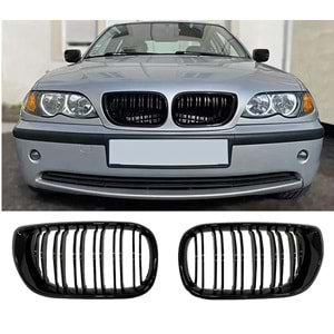 E46 LCI M3 Front Grille Piano Black ABS / 2003-2006 // Sedan