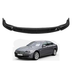 F10 Standard Bumper Front Lip Piano Black ABS / 2010-2013 (3 Pieces)