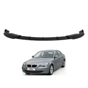 E60 LCI Standard Bumper Front Lip Piano Black ABS / 2008 - 2010 (3 Pieces)