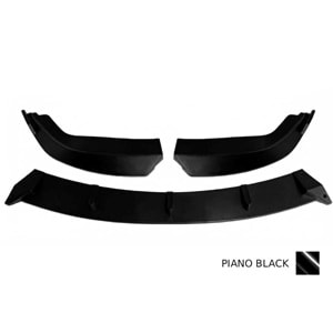 E60 LCI Standard Bumper Front Lip Piano Black ABS / 2008 - 2010 (3 Pieces)