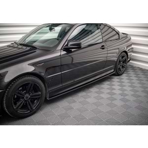 E46 MAX Side Skirt Lower Lip Piano Black Vacuum Plastic / 1997-2006