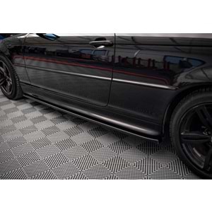 E46 MAX Side Skirt Lower Lip Piano Black Vacuum Plastic / 1997-2006
