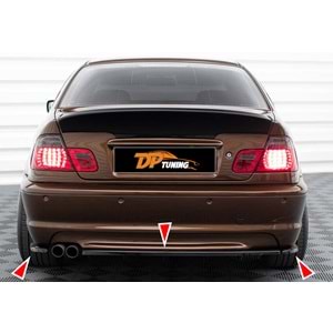 E46 Coupe M Technic Rear Splitters Piano Black Vacuum Plastic 3pcs / 2001-2006