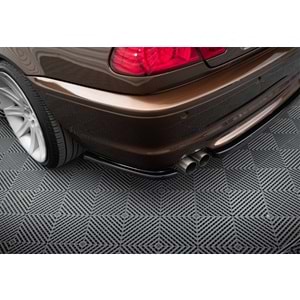 E46 Coupe M Technic Rear Splitters Piano Black Vacuum Plastic 3pcs / 2001-2006