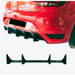 Leon Mk3 Splitter Diffuser For Aero Bumper Matte Black ABS Plastic / 2012-2016