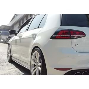 Golf 7 Side Skirt Lower Lip Piano Black Vacuum Plastic / 2012-2020