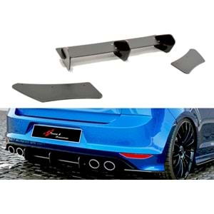 Golf 7 R Max Rear Diffuser Splitter Matte Black ABS Plastic / 2012-2019