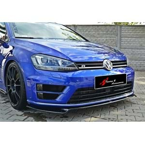 Golf 7 R Max V2 Front Lip Piano Black Vacuum Plastic / 2012-2017