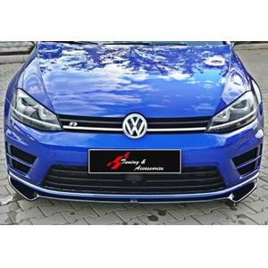 Golf 7 R Max V2 Front Lip Piano Black Vacuum Plastic / 2012-2017