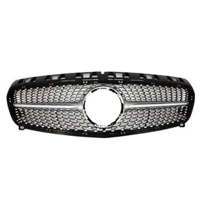 W176 Diamond Front Grille ABS / 2012-2018 (Chrome + Piano Black)