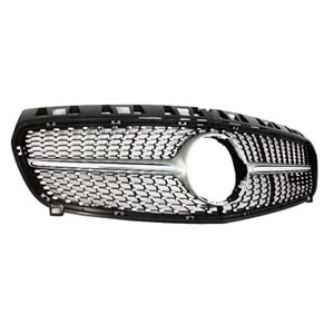 W176 Diamond Front Grille ABS / 2012-2018 (Chrome + Piano Black)