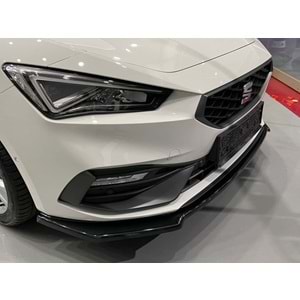 Leon Mk4 FR Max V4 Front Lip Piano Black Vacuum Plastic / 2020 - up