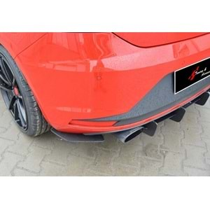 Leon Mk3 Max Rear Diffuser Splitter Matte Black ABS Plastic / 2012-2016