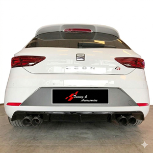 Leon Mk3 FL Custom Model Diffuser R+L Dual Output Piano Black Vacuum Plastic / 2017-2020