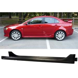 Lancer Twin Side Skirts Raw Surface Vacuum Plastic / 2006-2015