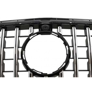 W213 GTR Front Grille With Camera Slot ABS / 2017-2019 (Chrome Line + Piano Black)